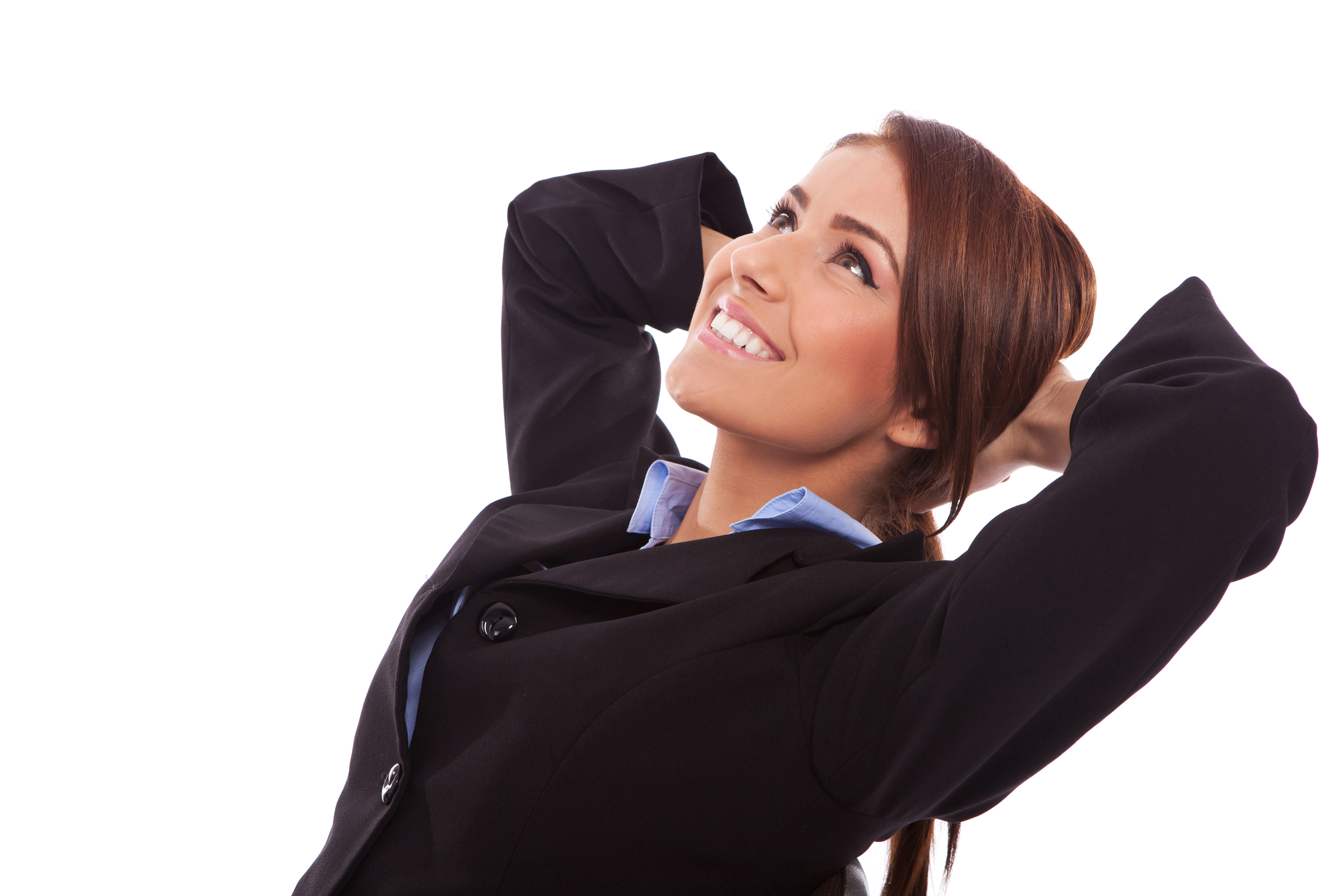 Relaxed woman in a business suit